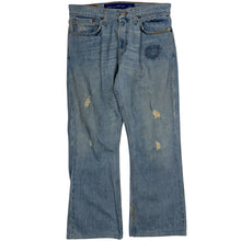 Load image into Gallery viewer, Distressed Levi's 527 Low Boot Cut Denim Jeans - Size 32"
