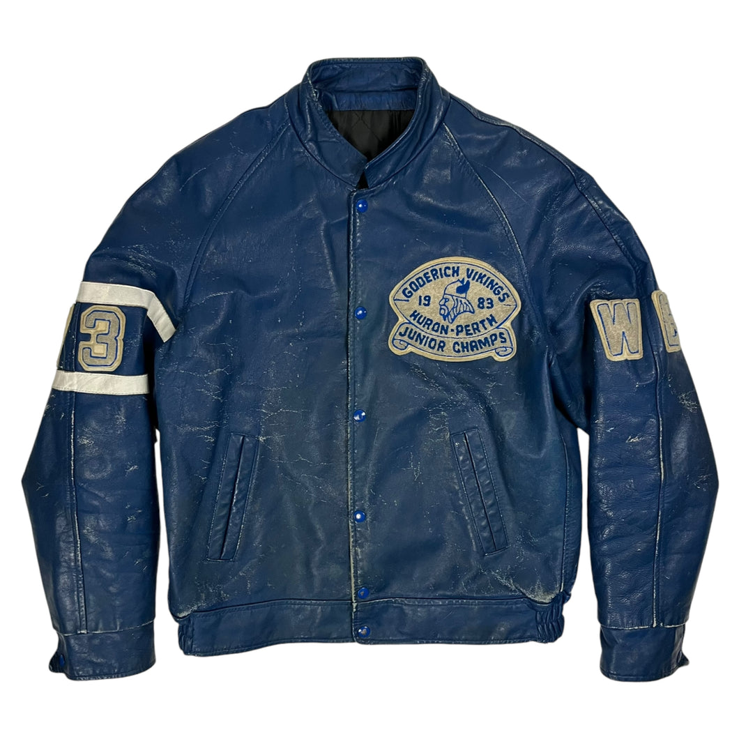 1983 Leather Varsity Jacket - Size L/XL