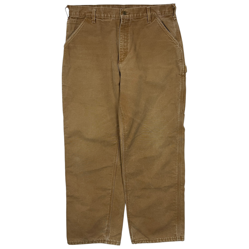2002 Carhartt Flannel Lined Canvas Work Pants - Size 36