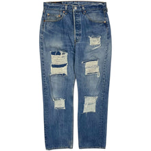 Load image into Gallery viewer, 1996 Levi&#39;s 501 Distressed &amp; Repaired Denim Jeans - Size 31&quot;
