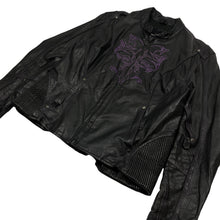 Load image into Gallery viewer, Women’s Tribal Leather Biker Jacket - Size XL
