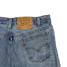 Load image into Gallery viewer, Levi’s 550 Orange Tab Denim Shorts - Size 33”
