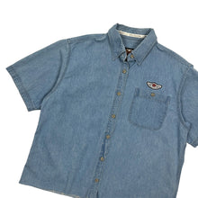 Load image into Gallery viewer, Harley-Davidson Denim Raw Hem Button Up - Size L
