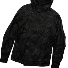 Load image into Gallery viewer, Diesel Black Label Embossed Hooded Biker Jacket - Size S/M
