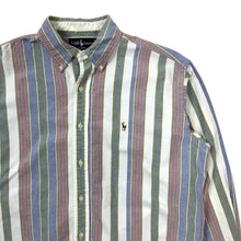 Load image into Gallery viewer, Ralph Lauren Vertical Stripe Raw Hem Button Down - Size M/L
