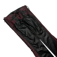 Load image into Gallery viewer, Women’s Barely Legal By Band Two Tone Lace Up Low Rise Leather Biker Pants - Size M
