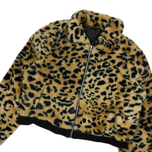 Load image into Gallery viewer, Women’s Faux Fur Cheetah Print Bomber Jacket - Size M
