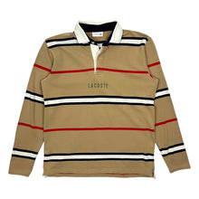 Load image into Gallery viewer, Lacoste Spell Out Striped Polo Long Sleeve - Size M/L

