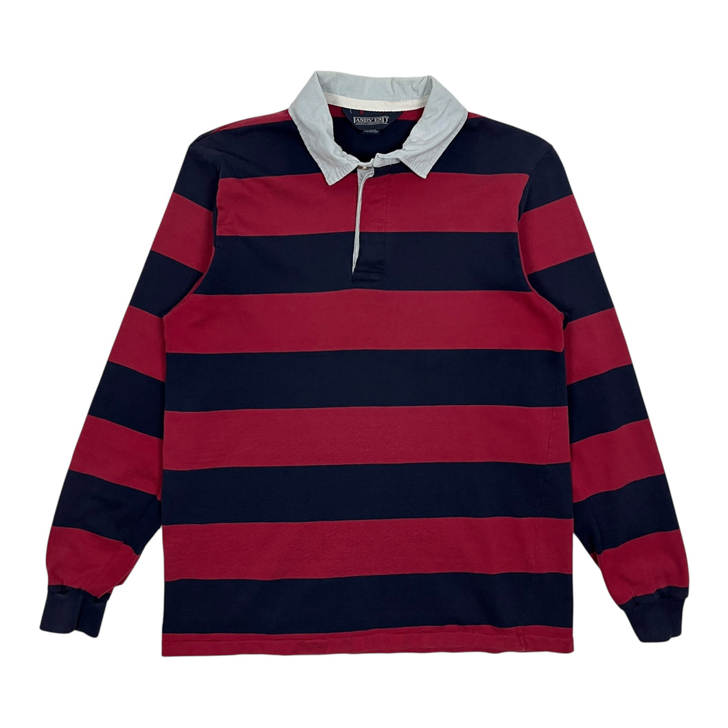Lands End Striped Polo Long Sleeve - Size L