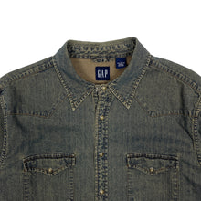 Load image into Gallery viewer, Gap Mud Wash Pearl Snap Western Shirt - Size L
