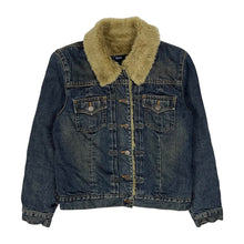 Load image into Gallery viewer, Women&#39;s Fall 2002 Gap Shearling Lined Denim Jacket - Size S
