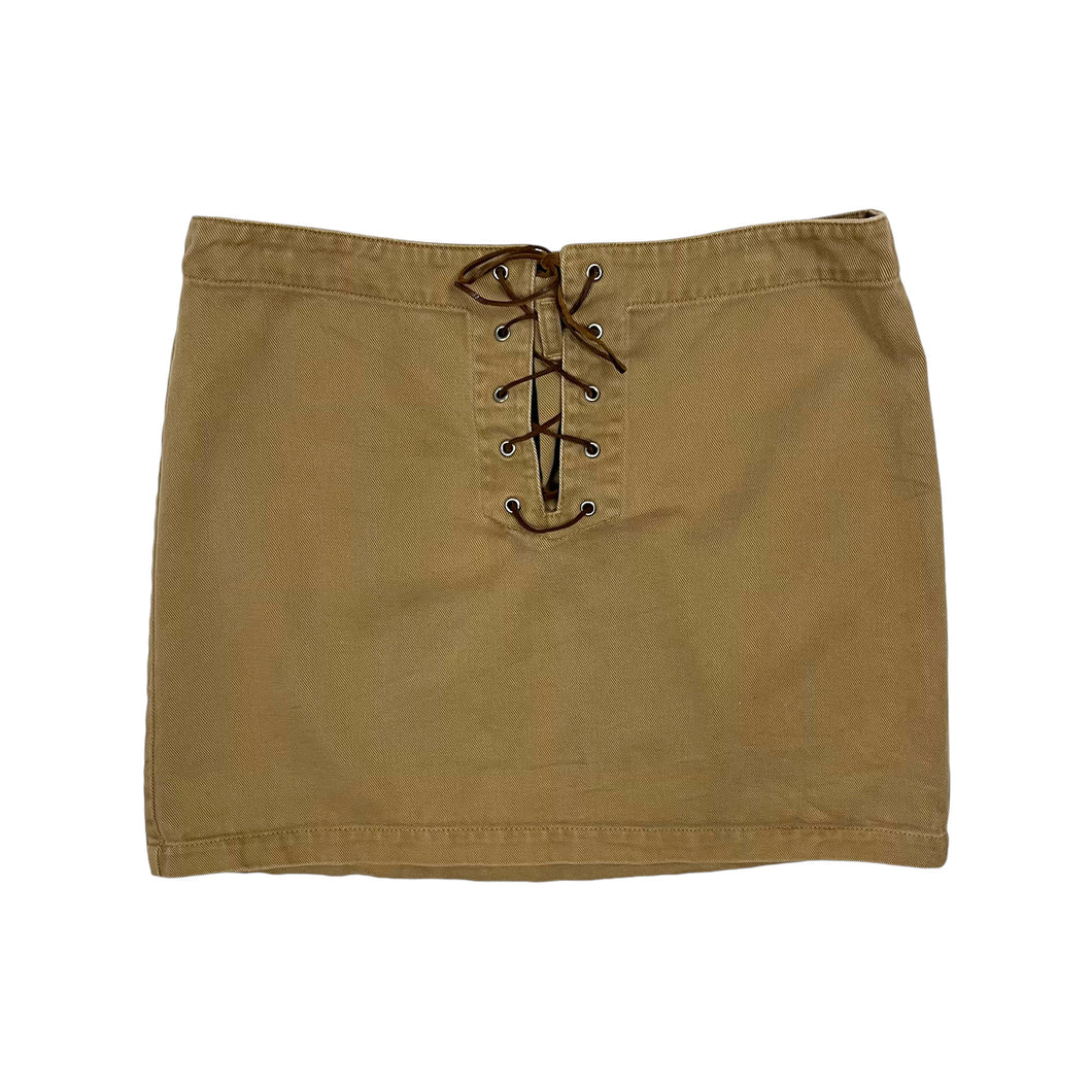 Women's Ralph by Ralph Lauren Lace Up Khaki Skirt - Size XL