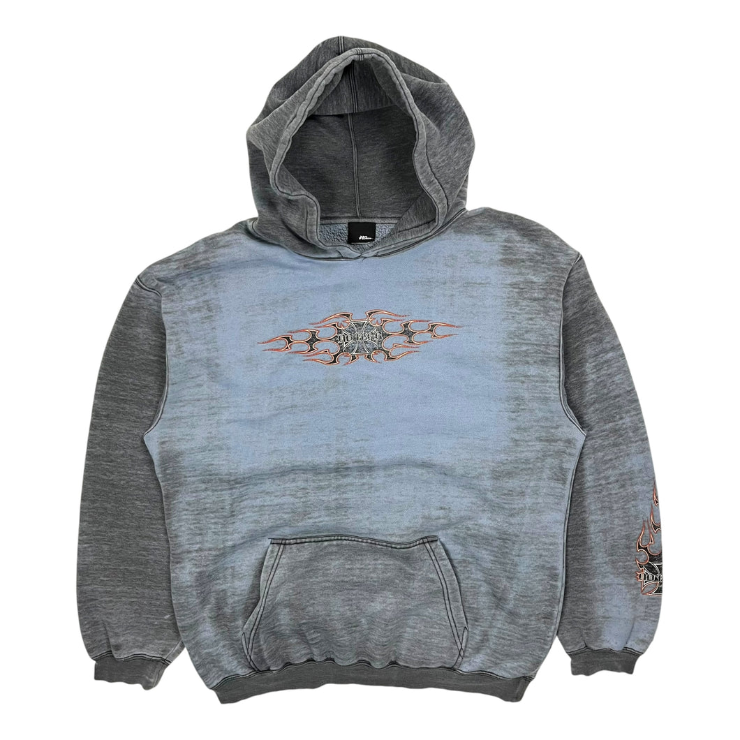 No Fear Faux Distressed Flame Pullover Hoodie - Size XXL