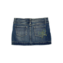 Load image into Gallery viewer, Women&#39;s No Boundaries Butterfly Embroidered Denim Mini Skirt - Size S
