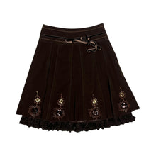 Load image into Gallery viewer, Women's Floral Embellished Wool Skirt - Size L

