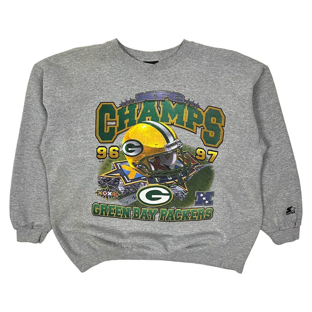 1998 Starter Green Bay Packers NFC Champion Crewneck Sweatshirt - Size L