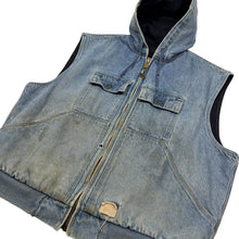 Load image into Gallery viewer, Walls Denim Thermal Lined Hooded Work Vest - Size L
