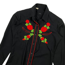 Load image into Gallery viewer, Embroidered Roses Western Cowboy Button Up Shirt - Size S
