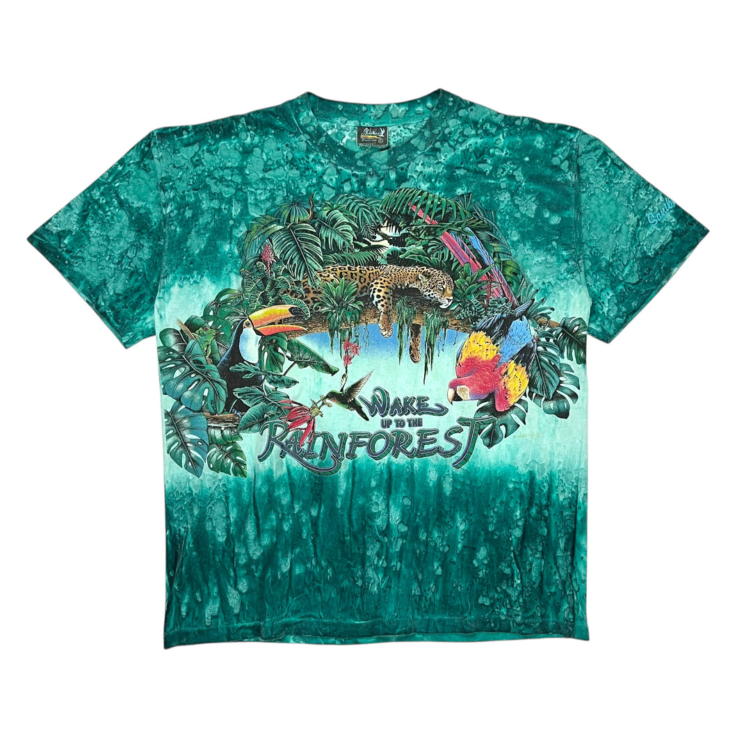 1994 Wake Up To The Rainforest All Over Print Tee - Size