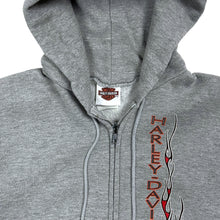 Load image into Gallery viewer, 2004 Harley-Davidson Flame Zip Up Hoodie - Size L
