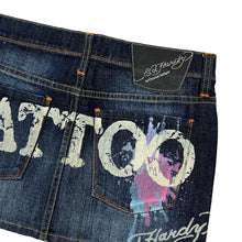 Load image into Gallery viewer, Women&#39;s Ed Hardy Tattoo Denim Mini Skirt - Size 27&quot;
