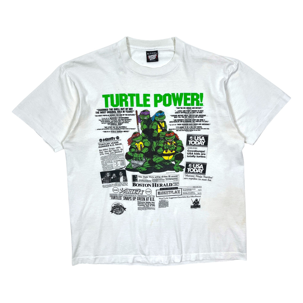 1990 Teenage Mutant Ninja Turtles Turtle Power Tee - Size L