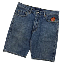 Load image into Gallery viewer, Levi&#39;s 505 Rat Fink Patched Denim Shorts - Size 33&quot;
