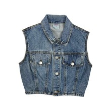 Load image into Gallery viewer, Women&#39;s Bongo Cropped Denim Vest - Size XS
