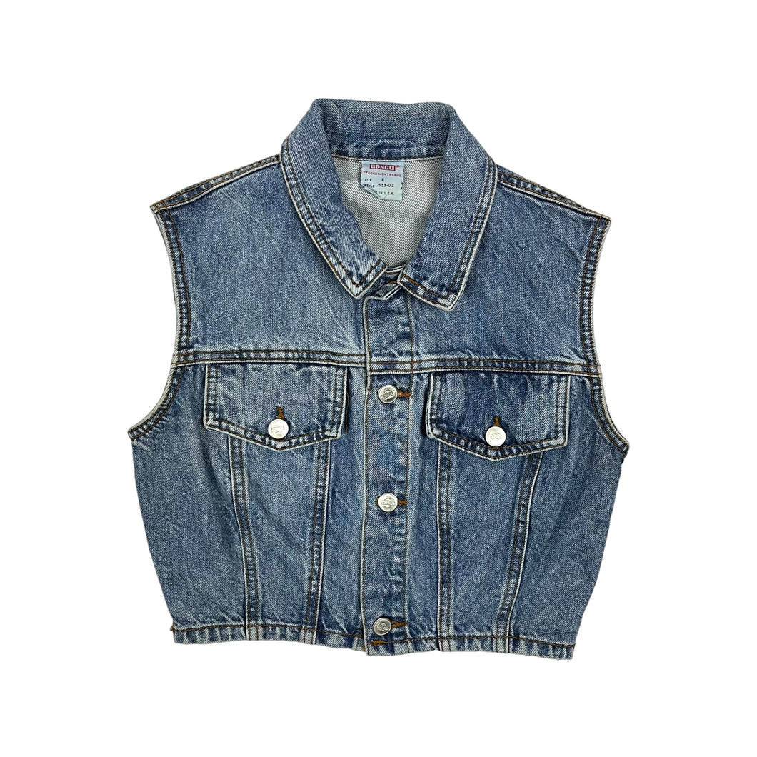 Women's Bongo Cropped Denim Vest - Size XS