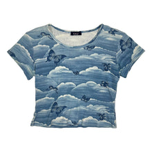 Load image into Gallery viewer, Women&#39;s Butterfly Cloud Baby Tee - Size S/M
