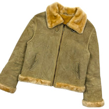 Load image into Gallery viewer, Women&#39;s Suede Shearling-Lined Pilot Jacket - Size L
