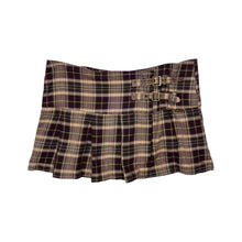 Load image into Gallery viewer, Women&#39;s Plaid Double Buckle Mini Skirt - Size L
