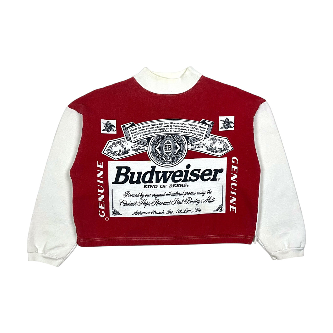 Budweiser King of Beers Cropped Mock Neck Sweatshirt - Size XS
