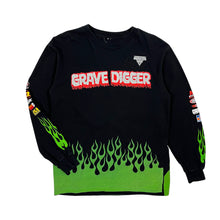 Load image into Gallery viewer, Grave Digger Monster Truck Flames Long Sleeve - Size S
