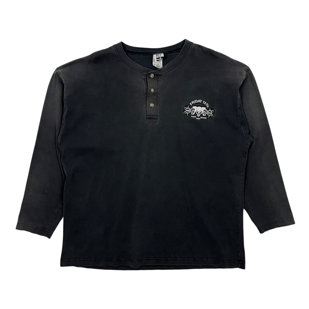 Sun Baked 2004 Friday The 13th Port Dover Henley Long Sleeve - Size XL