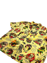 Load image into Gallery viewer, Ed Hardy Traditional Tattoo Flashboard All Over Print Button Up - Size L
