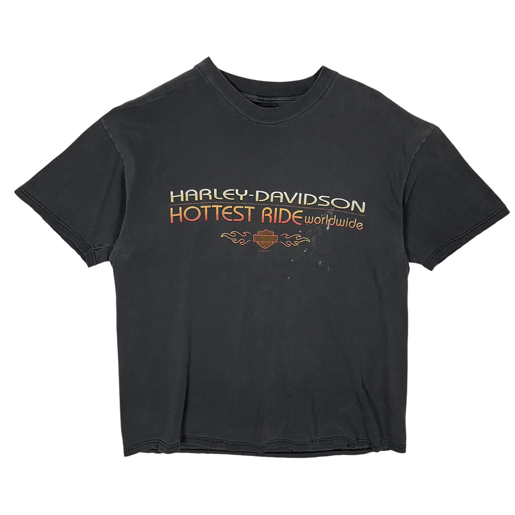 2000 Sunbaked Harley-Davidson Hottest Ride Worldwide Tee - Size L/XL