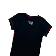 Load image into Gallery viewer, 2003 Women&#39;s Lucky 13 Contrast Stitch Baby Tee - Size S
