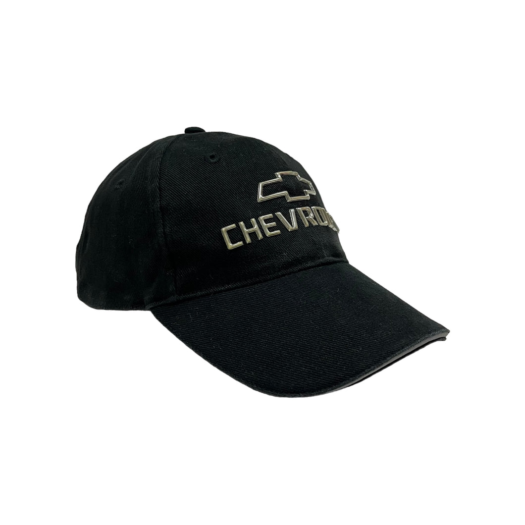 Chevrolet Chrome Embossed Strap Back Hat - Adjustable