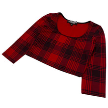 Load image into Gallery viewer, Women&#39;s Lip Service Cropped Plaid Quarter Sleeve - Size S
