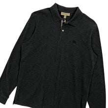 Load image into Gallery viewer, Burberry London Nova Check Knit Long Sleeve Polo - Size L/XL
