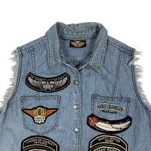 Load image into Gallery viewer, Women&#39;s Harley-Davidson Patched Denim Rider Cut Off - Size XL
