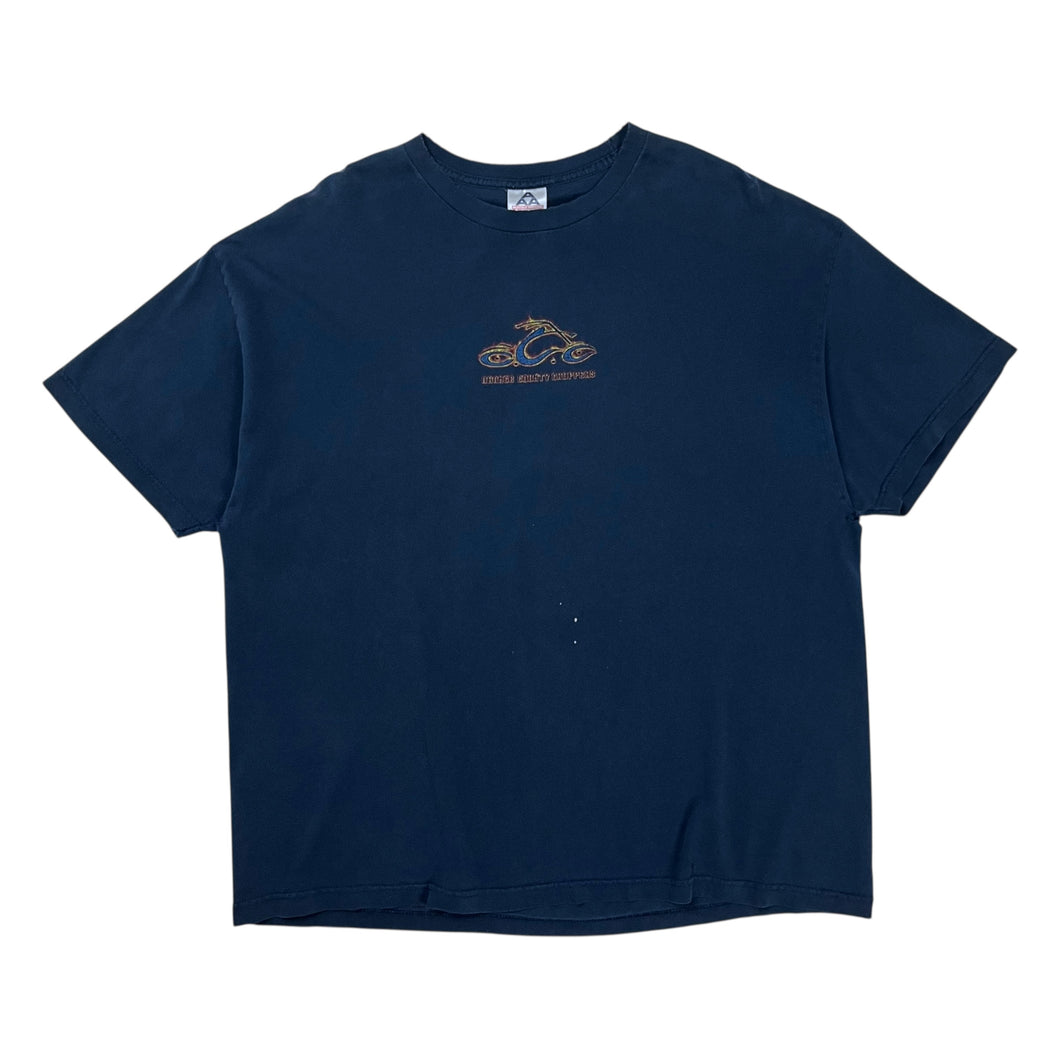2001 Orange County Choppers Distressed Flame Logo Tee - Size XXL