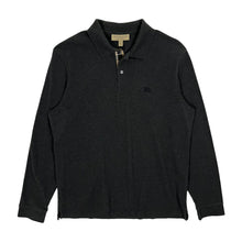 Load image into Gallery viewer, Burberry London Nova Check Knit Long Sleeve Polo - Size L/XL
