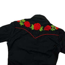 Load image into Gallery viewer, Embroidered Roses Western Cowboy Button Up Shirt - Size S
