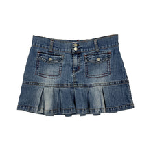 Load image into Gallery viewer, Women's Mossimo Pleated Denim Ruffled Mini Skirt - Size S

