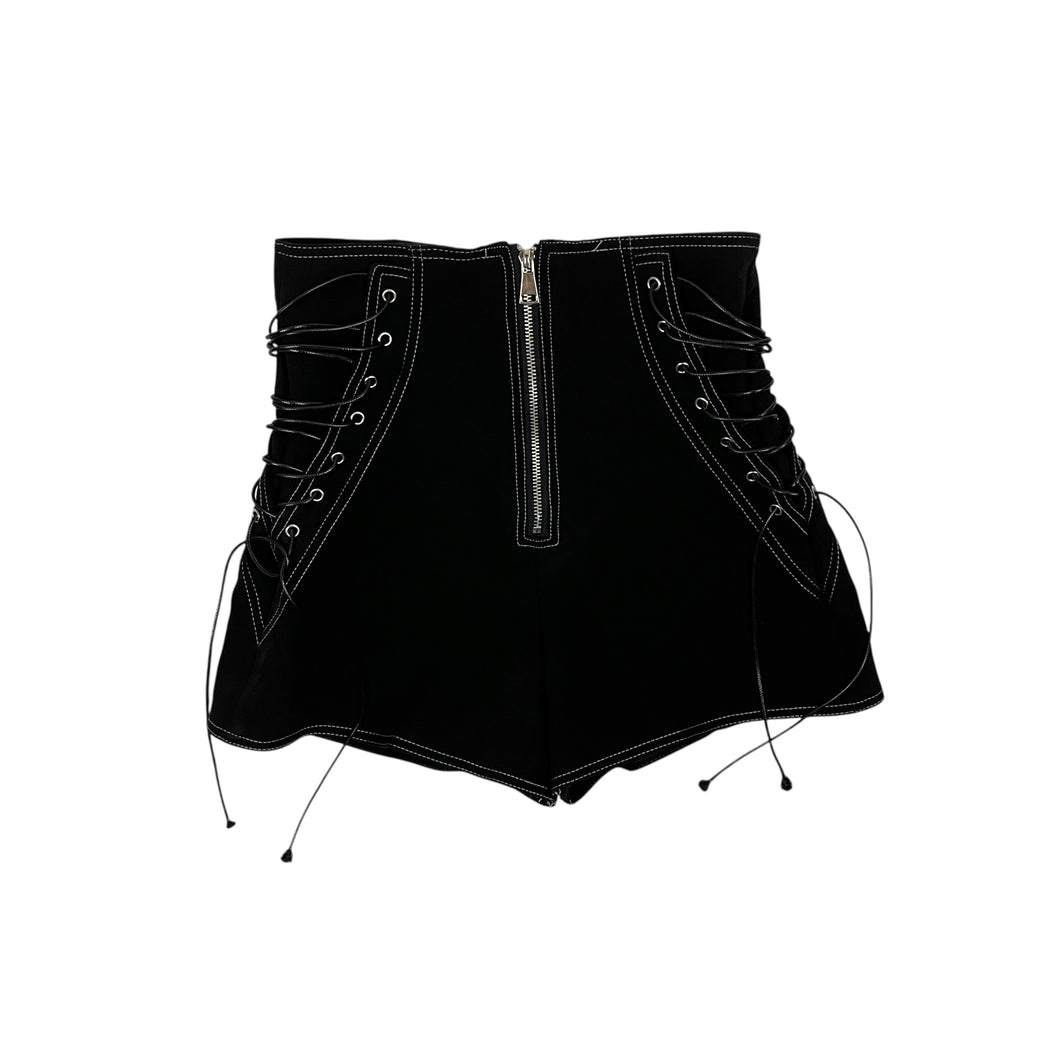 Women's Laced Contrast Stitch Shorts - Size S