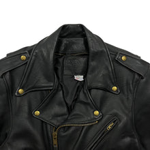 Load image into Gallery viewer, Branded Garments USA Made Leather Biker Jacket - Size M/L
