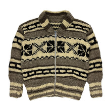 Load image into Gallery viewer, Cowichan Zip Up Knit Sweater Jacket - Size S/M
