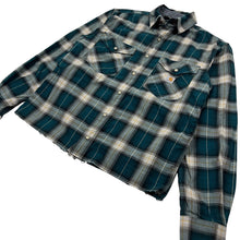 Load image into Gallery viewer, Carhartt Plaid Pearl Snap Raw Hem Button Up - Size S/M
